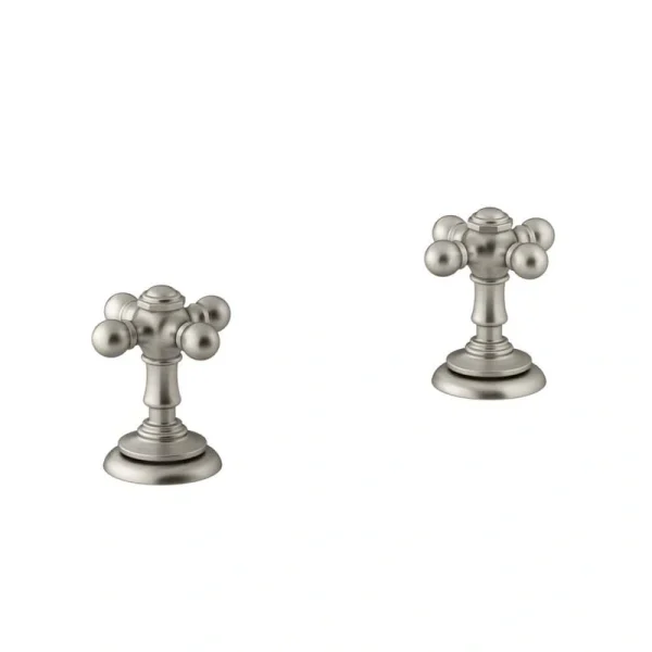 KOHLER Artifacts 2-Handle Deck-Mount Brass Bathroom Sink Cross Handles Trim Kit in Vibrant Brushed Nickel