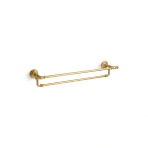 KOHLER Artifacts 24 in. Wall Mounted Towel Bar in Vibrant Brushed Moderne Brass