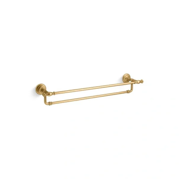 KOHLER Artifacts 24 in. Wall Mounted Towel Bar in Vibrant Brushed Moderne Brass