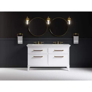 KOHLER Artifacts 60 in. W x 21.9 in. D x 34.5 in. H Bathroom Vanity Cabinet without Top in Linen White