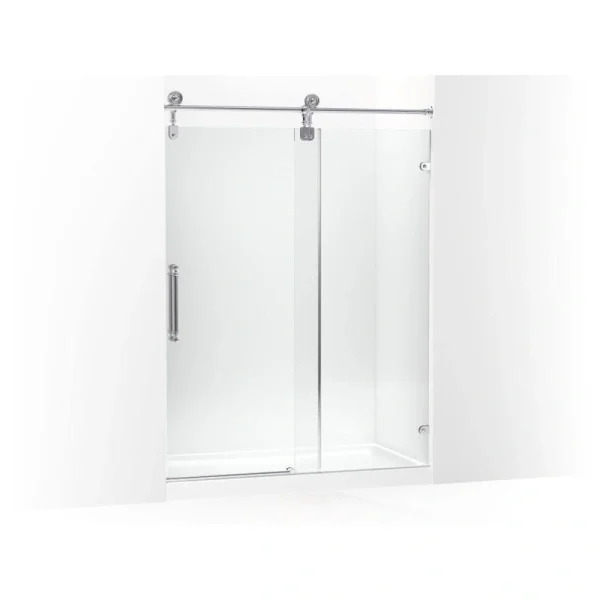 KOHLER Artifacts 80.875 in. H x 59.25 in. W Sliding Shower Door with 3/8 in. Thick Glass in Polished Chrome