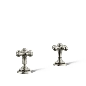 KOHLER Artifacts Bathroom Sink Cross Handles in Vibrant Polished Nickel