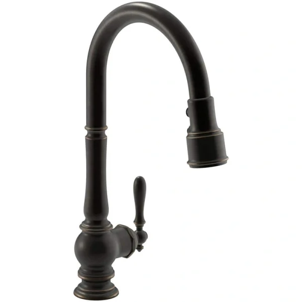 KOHLER Artifacts Single-Handle Touchless Pull-Down Sprayer Kitchen Faucet in Oil-Rubbed Bronze