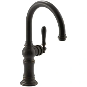 KOHLER Artifacts Swing Spout Single-Handle Standard Kitchen Faucet in Oil Rubbed Bronze