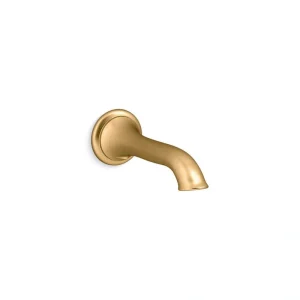 KOHLER Artifacts Wall Mount Bath Spout with Flare Design in Vibrant Brushed Moderne Brass