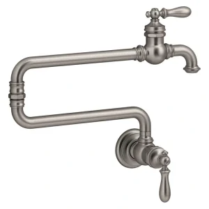 KOHLER Artifacts Wall Mounted Pot Filler with 22 in. Extended Spout in Vibrant Stainless