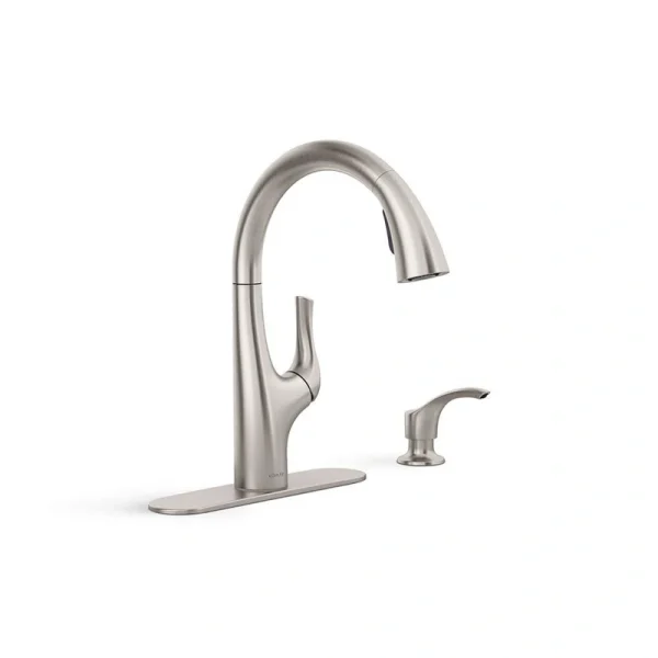 KOHLER Avi Single-Handle Pull Out Sprayer Kitchen Faucet in Vibrant Stainless