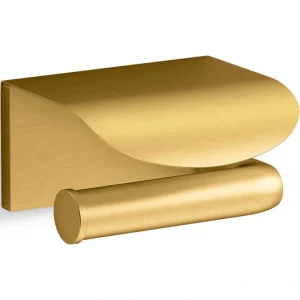 KOHLER Avid Covered Wall Mounted Toilet Paper Holder in Vibrant Brushed Moderne Brass