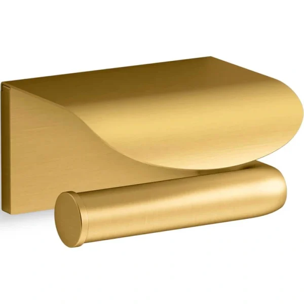 KOHLER Avid Covered Wall Mounted Toilet Paper Holder in Vibrant Brushed Moderne Brass