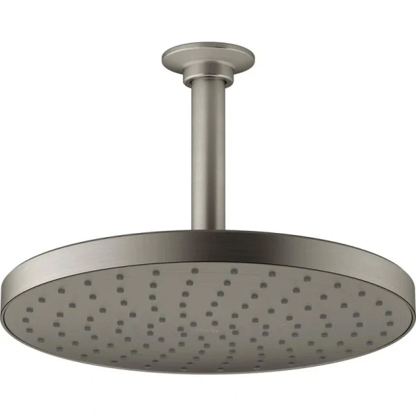 KOHLER Awaken 1-Spray Patterns 1.75 GPM 10 in. Ceiling Mount Fixed Shower Head in Vibrant Brushed Nickel
