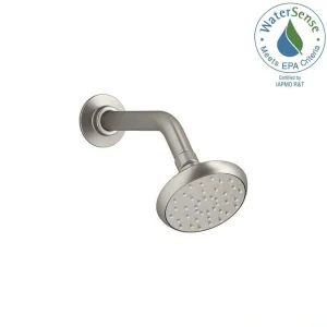 KOHLER Awaken 1-Spray Patterns 3.5625 in. Wall Mount Fixed Shower Head in Vibrant Brushed Nickel