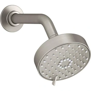 KOHLER Awaken 3-Spray Patterns 4.3 in. Single Wall Mount Fixed Shower Head in Vibrant Brushed Nickel