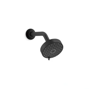 KOHLER Awaken G110 3-Spray Patterns 2.5 GPM 4. 3125 in. Wall Mount Fixed Shower Head in Matte Black
