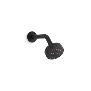 KOHLER Awaken G90 1-Spray Patterns 3.56 in. 1.5 GPM Wall Mount Fixed Showerhead in Matte Black