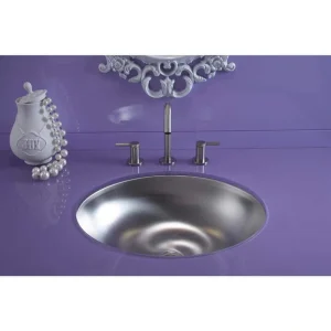 KOHLER Bachata Drop-in or Undermount Stainless Steel Bathroom Sink in Satin Finish without Overflow Drain