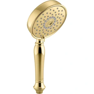 KOHLER Bancroft 3-Spray 5.2 in. Triple Wall Mount Handheld Shower Head in Vibrant Polished Brass