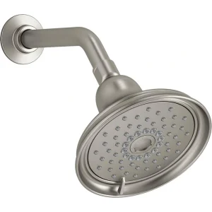 KOHLER Bancroft 3-Spray 6 in. Single Wall Mount Fixed Shower Head in Vibrant Brushed Nickel
