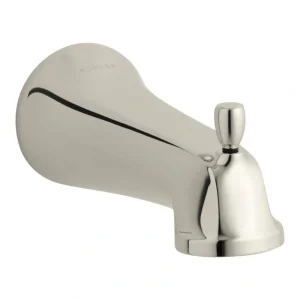 KOHLER Bancroft Wall-Mount Diverter Bath Spout with Slip-Fit Connection, Vibrant Polished Nickel