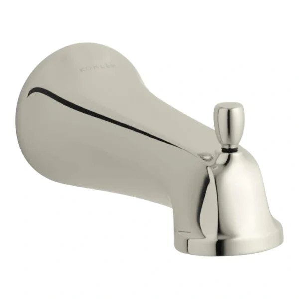 KOHLER Bancroft Wall-Mount Diverter Bath Spout with Slip-Fit Connection, Vibrant Polished Nickel