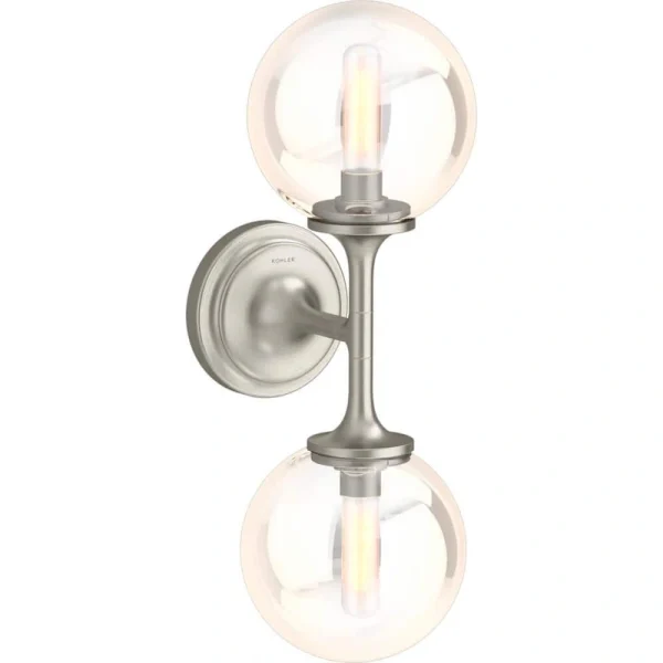 KOHLER Bellera 2-Light Brushed Nickel Wall Sconce