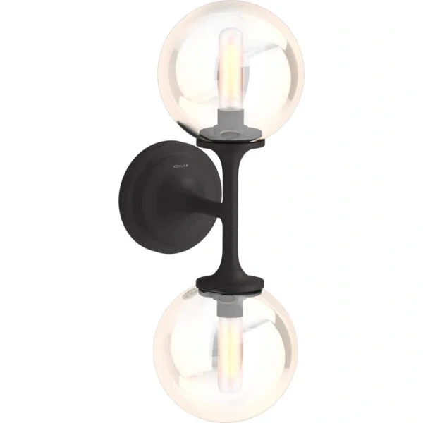 KOHLER Bellera 2-Light Matte Black Wall Sconce