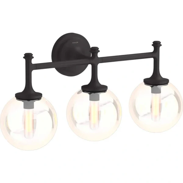 KOHLER Bellera 3-Light Matte Black Wall Sconce