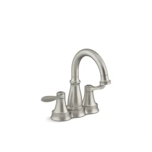KOHLER Bellera 4 in. Centerset Double-Handle Bathroom Faucet in Vibrant Brushed Nickel