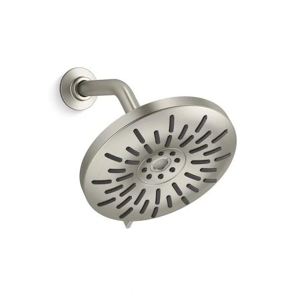 KOHLER Bellerose 3-Spray Patterns 1.75 GPM 8 in. Wall Mount Fixed Shower Head in Vibrant Brushed Nickel