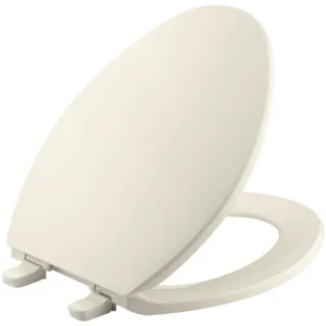 KOHLER Brevia Elongated Closed Front Toilet Seat with Q2 Advantage in Almond