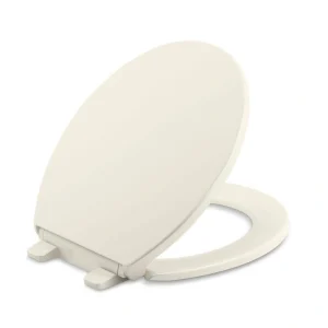 KOHLER Brevia Quiet-Close Round Closed Front Toilet Seat in Biscuit