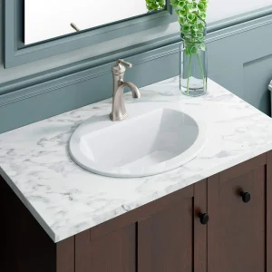KOHLER Bryant 20-1/4 in. Oval Drop-In Vitreous China Bathroom Sink in Biscuit with Overflow Drain