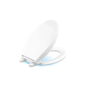 KOHLER Cachet Nightlight QuietClose Elongated Closed Front Toilet Seat in White