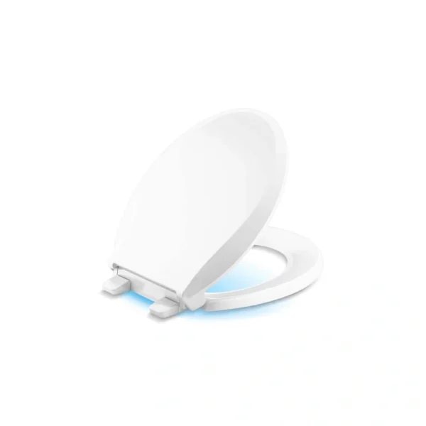 KOHLER Cachet Nightlight QuietClose Round Closed Front Toilet Seat in White