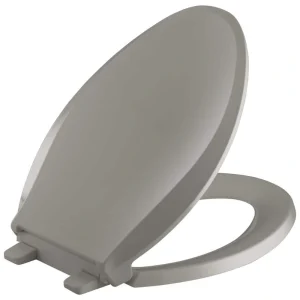 KOHLER Cachet Quiet-Close Elongated Closed-Front Toilet Seat with Grip-Tight Bumpers in Cashmere