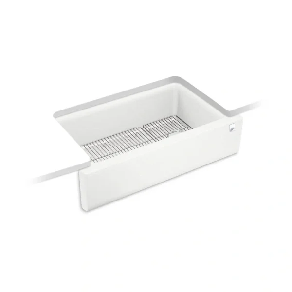 KOHLER Cairn 34 in. Undermount Single Bowl Matte White Engineered Stone Kitchen Sink