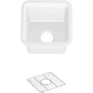 KOHLER Cairn Matte White Granite Composite 16 in. Undermount Bar Sink