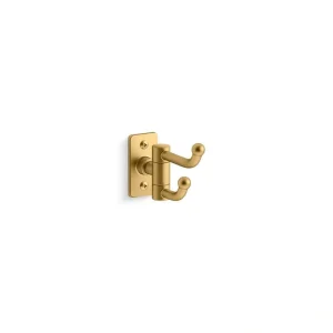 KOHLER Castia By Studio McGee J-Hook Double Robe/Towel Hook in Vibrant Brushed Moderne Brass