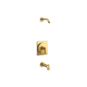 KOHLER Castia By Studio McGee Rite-Temp Bath And Shower Trim Kit Without Showerhead in Vibrant Brushed Moderne Brass