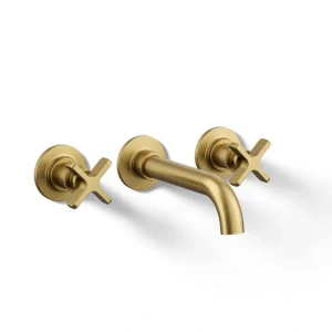 KOHLER Castia By Studio McGee Wall-Mount Bathroom Sink Faucet Trim 1.2 GPM in Vibrant Brushed Moderne Brass