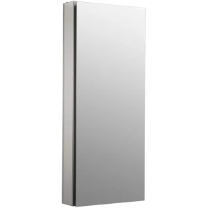 KOHLER Catalan 15-in x 36.125-in Surface/Recessed Mount Anodized Aluminum Mirrored Medicine Cabinet with Outlet