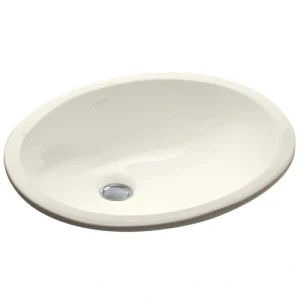KOHLER Caxton 16-1/4 in. Oval Vitreous China Undermount Bathroom Sink in White Biscuit