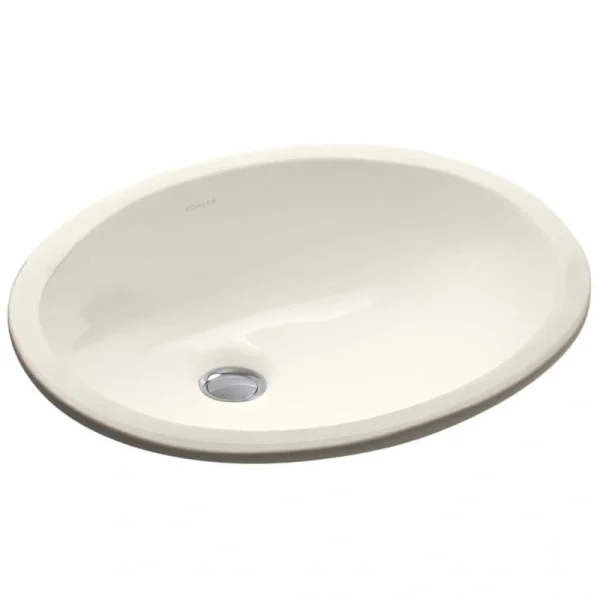 KOHLER Caxton 16-1/4 in. Oval Vitreous China Undermount Bathroom Sink in White Biscuit