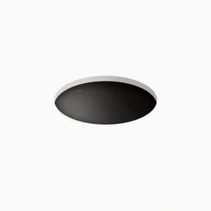 KOHLER Caxton 16-1/4 in. Round Bathroom Sink in Black Black without Overflow Drain