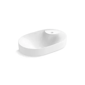 KOHLER Chalice Vessel Vitreous China Oval Bathroom Sink with Single Faucet Hole in White
