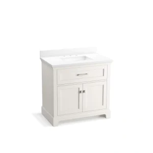 KOHLER Charlemont 36.97in. Single Sink Freestanding White Bath Vanity with White Quartz Top Assembled