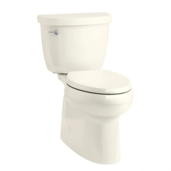 KOHLER Cimarron 12in. Rough In 2-Piece 1.28 GFP Single Flush Elongated Toilet w/ Skirted Trapway in Biscuit, Seat Not Included