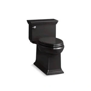 KOHLER Citrine 12 in. Rough In 1-Piece 1.28 GPF Single Flush Elongated Toilet in Black Black Seat Included