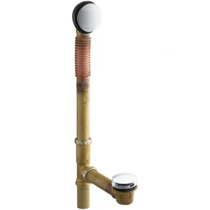 KOHLER Clearflo Brass Toe Tap Bath Drain in Vibrant Polished Chrome
