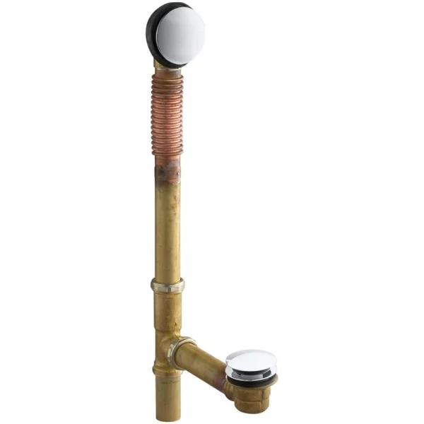 KOHLER Clearflo Brass Toe Tap Bath Drain in Vibrant Polished Chrome