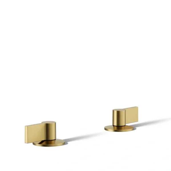 KOHLER Components Bathroom Sink Handles with Lever Design in Vibrant Brushed Moderne Brass